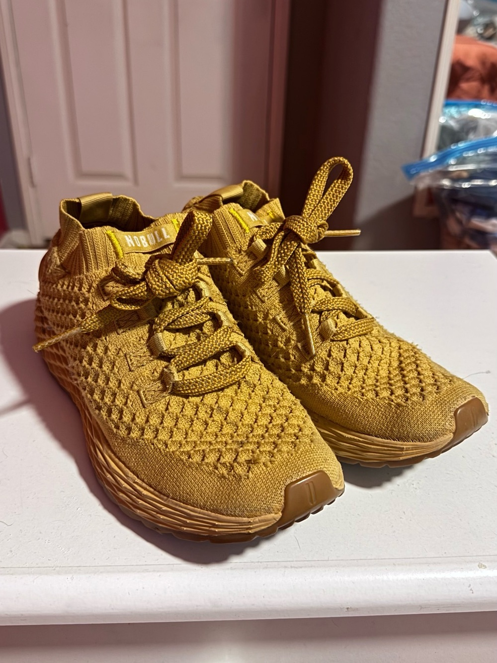 NOBULL Kids' Knit Trainer in Mustard Yellow